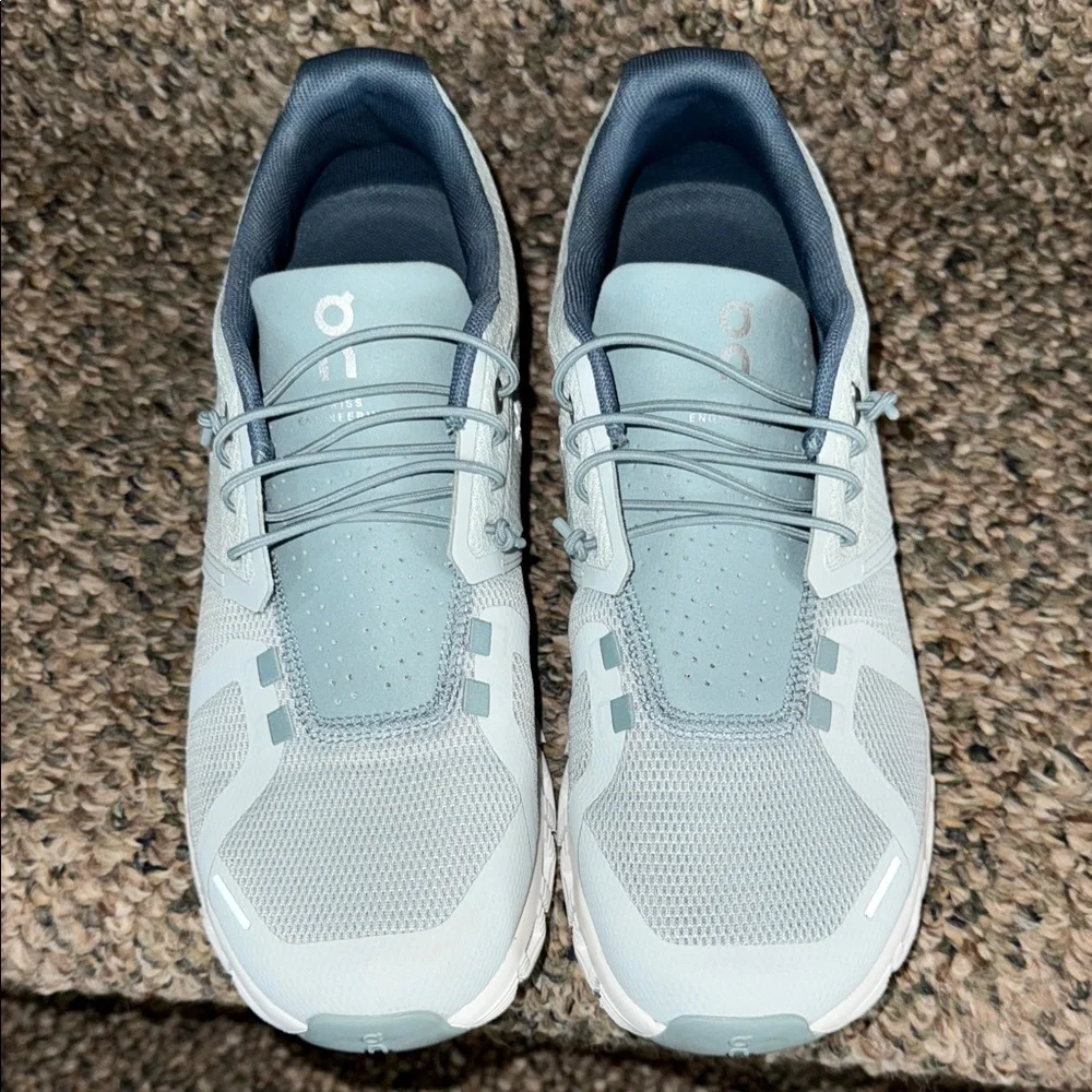 ON Running Cloud 5 size 8.5 slip on shoes pale blue grey aqua color - Picture 2 of 5